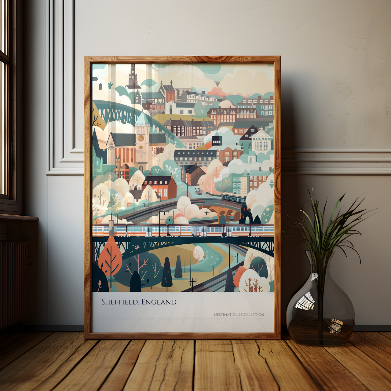 Sheffield Cityscape Art Poster