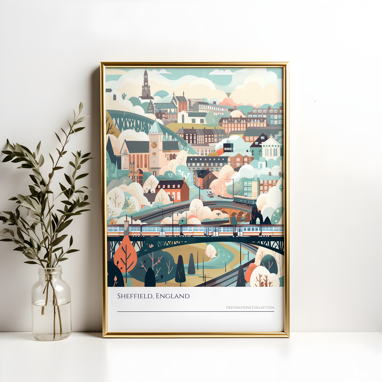 Sheffield Cityscape Art Poster