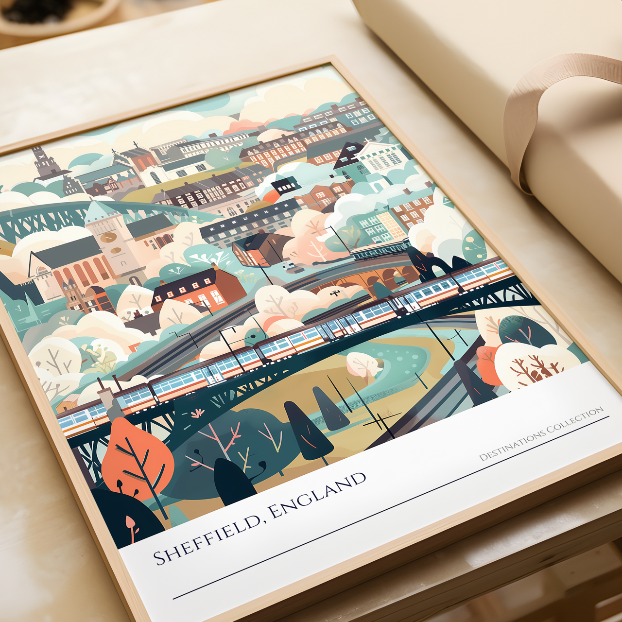 Sheffield Cityscape Art Poster