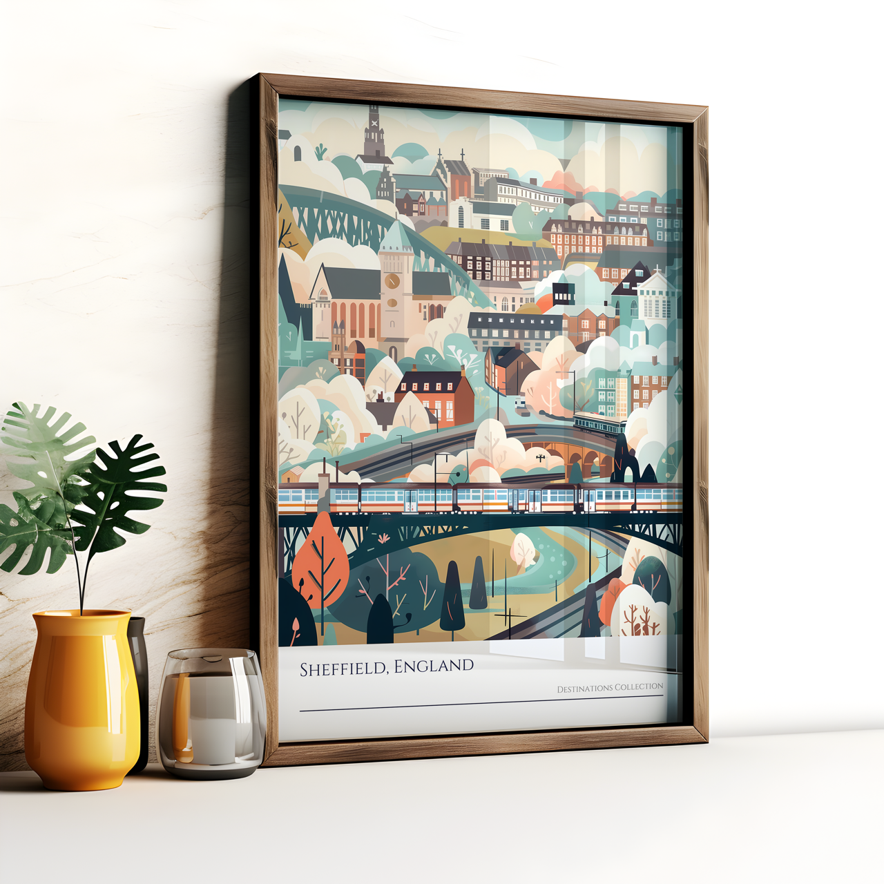 Sheffield Cityscape Art Poster