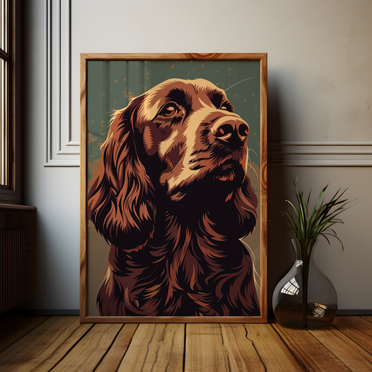 Brown Springer Spaniel Portrait Poster