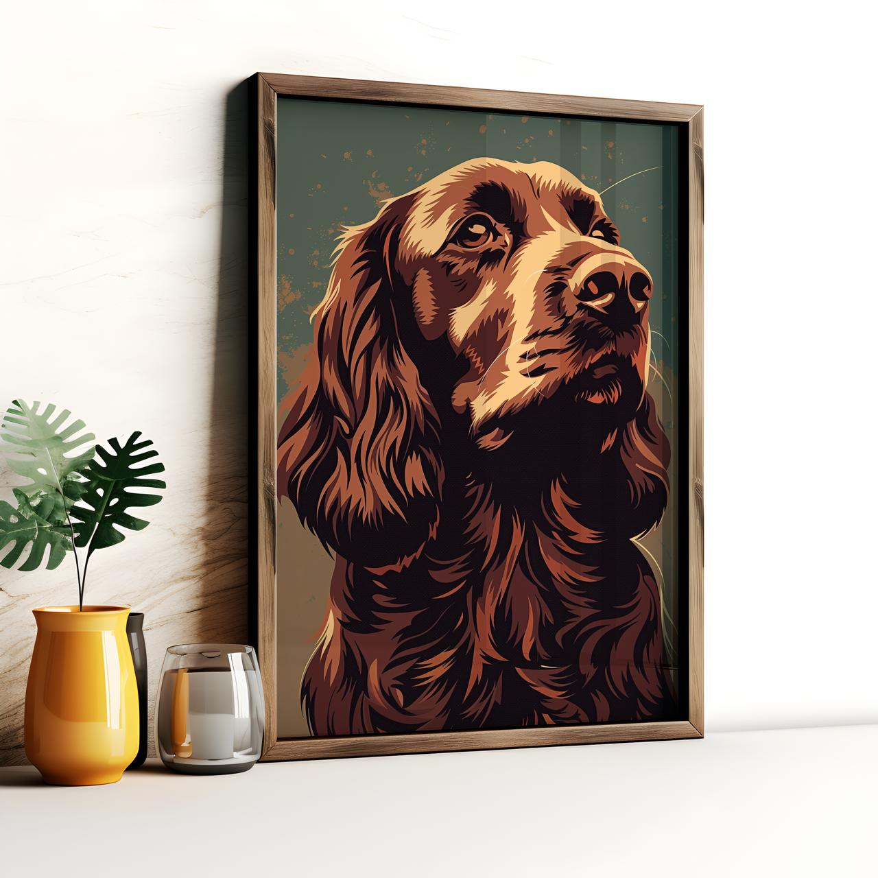 Brown Springer Spaniel Portrait Poster