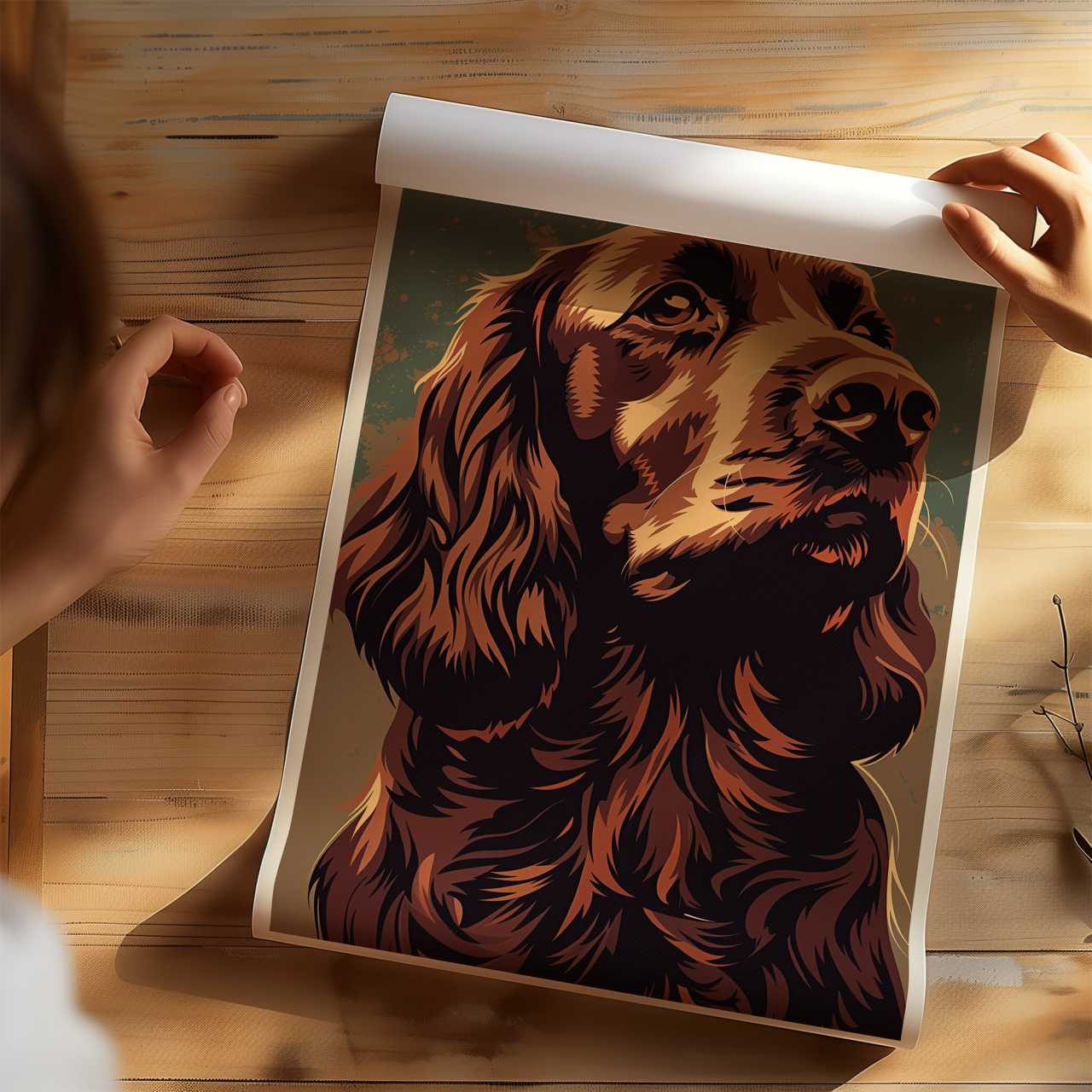 Brown Springer Spaniel Portrait Poster