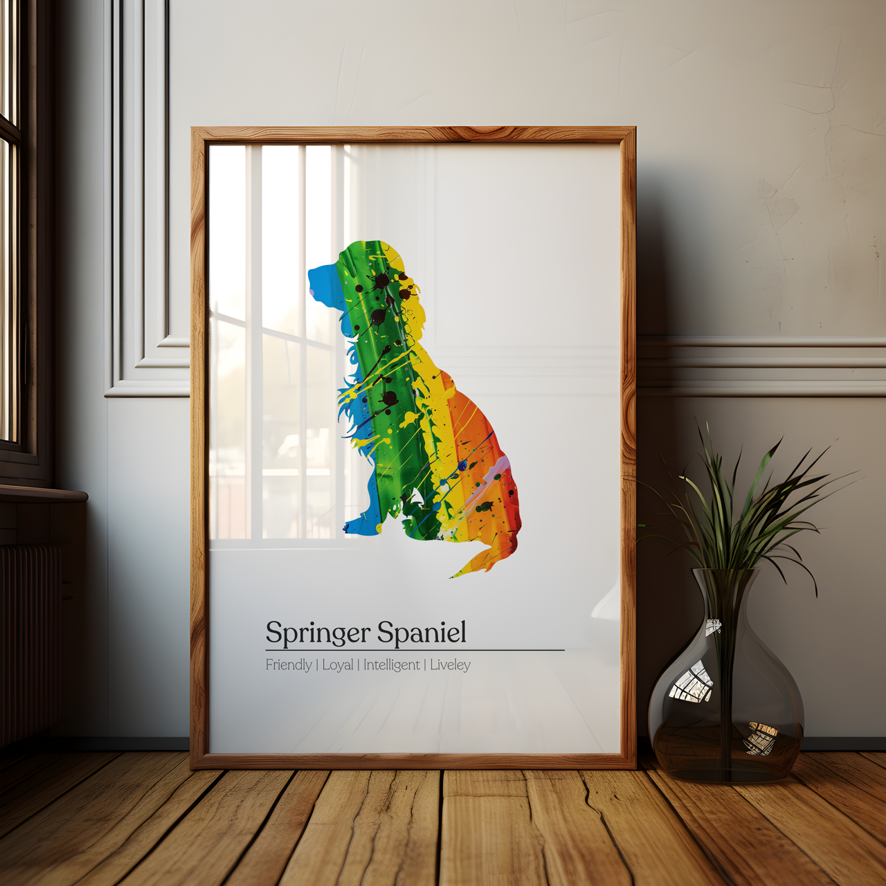 Springer Spaniel Rainbow Poster