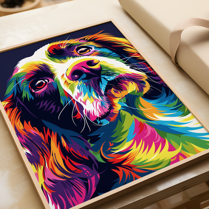 Colourful Springer Spaniel Art Poster