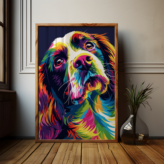 Colourful Springer Spaniel Art Poster