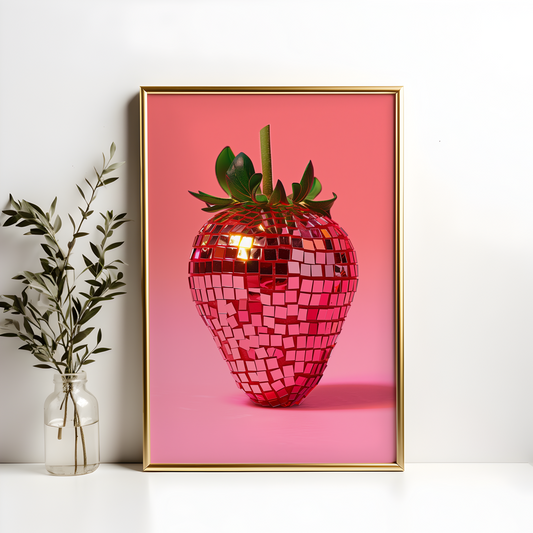 Pink Disco Strawberry Poster