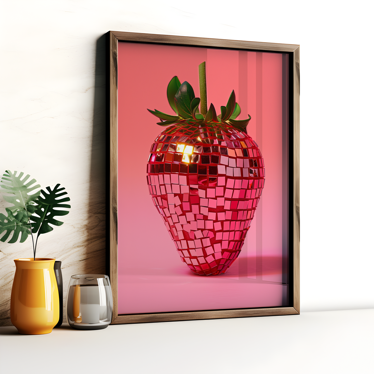 Pink Disco Strawberry Poster