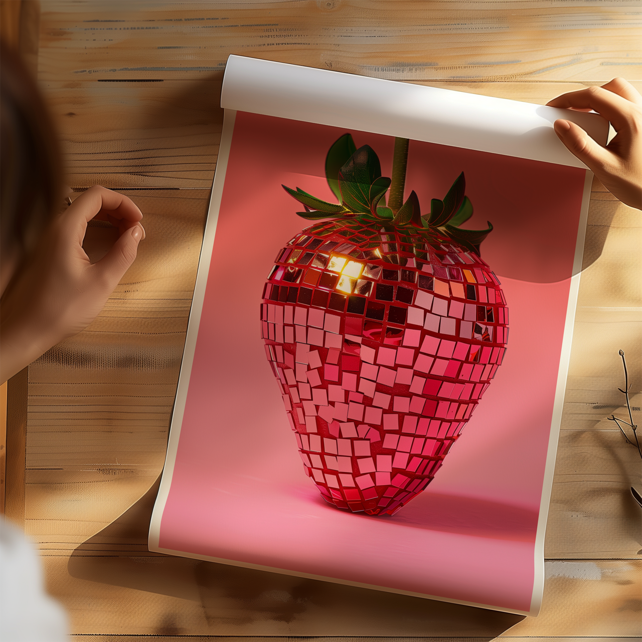 Pink Disco Strawberry Poster