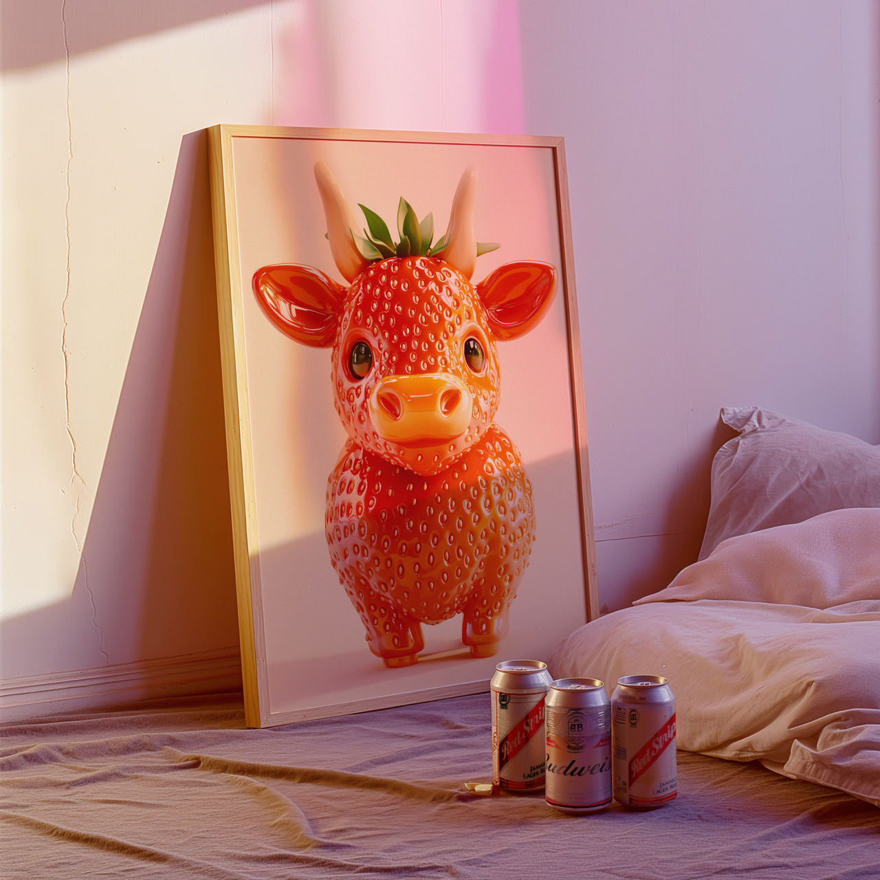 Giuseppe Acrimboldo Inspired Strawberry Cow Poster