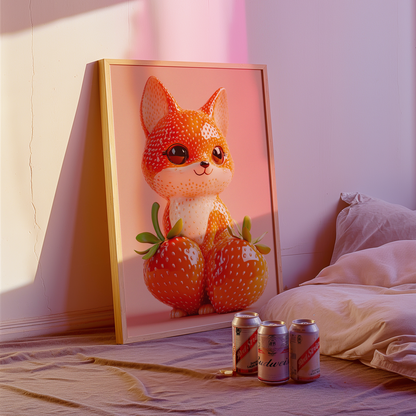 Giuseppe Acrimboldo Inspired Strawberry Fox Poster