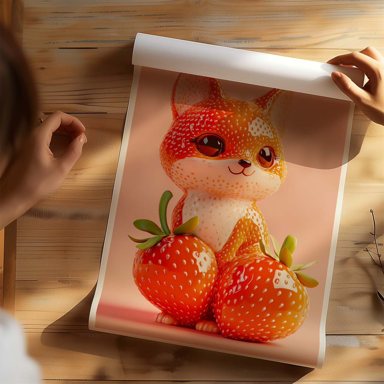 Giuseppe Acrimboldo Inspired Strawberry Fox Poster