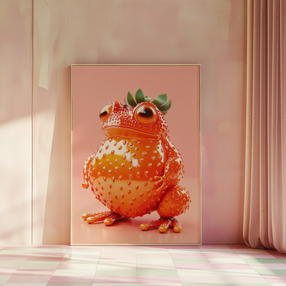 Giuseppe Acrimboldo Inspired Strawberry Frog Poster