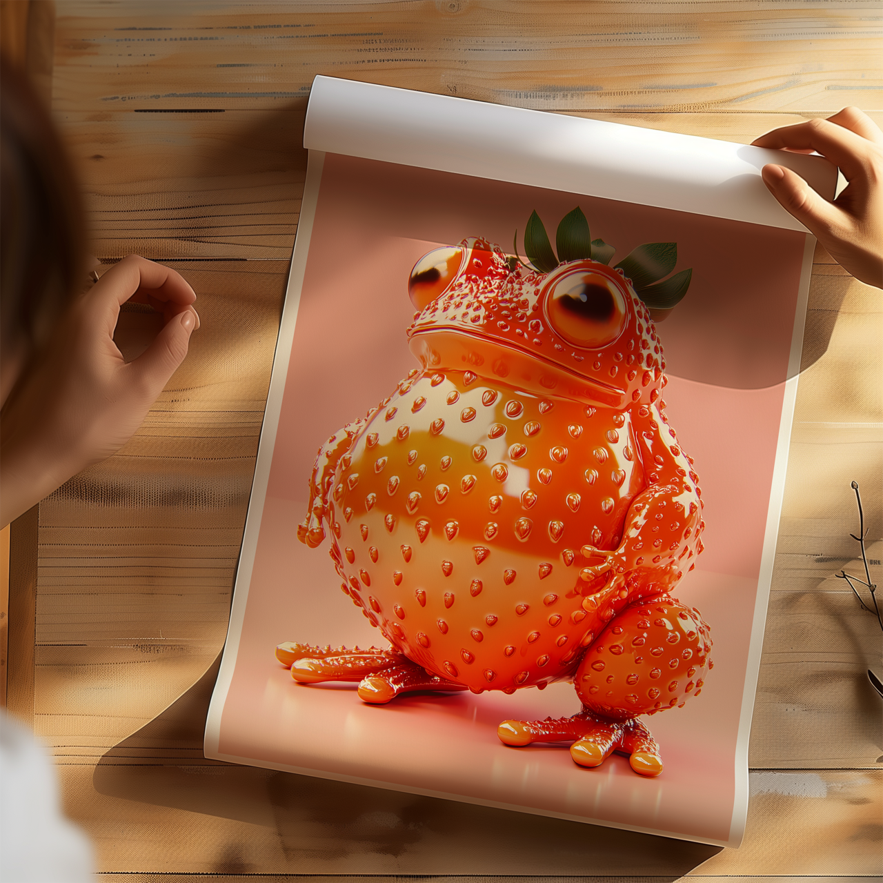 Giuseppe Acrimboldo Inspired Strawberry Frog Poster