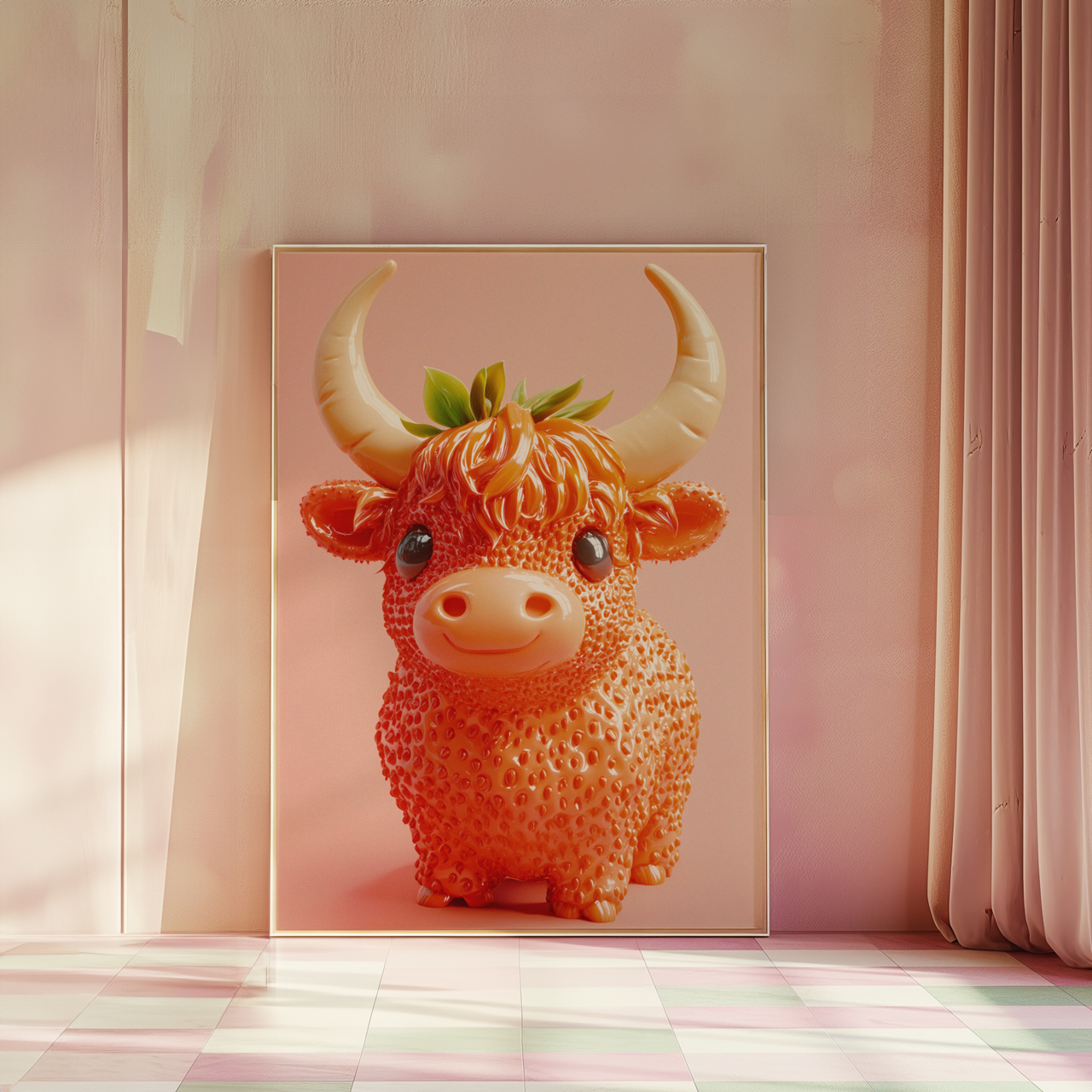 Giuseppe Acrimboldo Inspired Strawberry Cow Poster