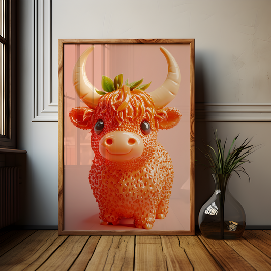 Giuseppe Acrimboldo Inspired Strawberry Cow Poster