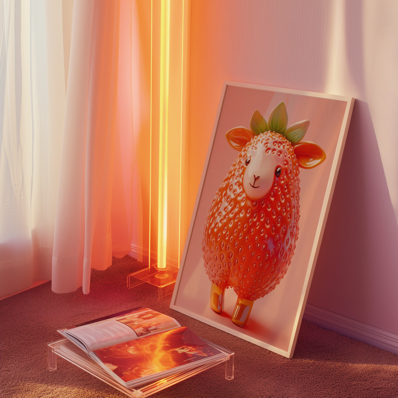 Giuseppe Acrimboldo Inspired Strawberry Sheep Poster