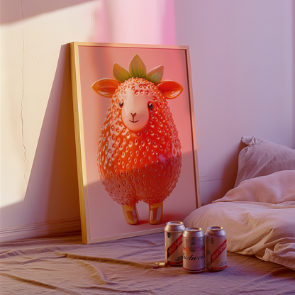 Giuseppe Acrimboldo Inspired Strawberry Sheep Poster