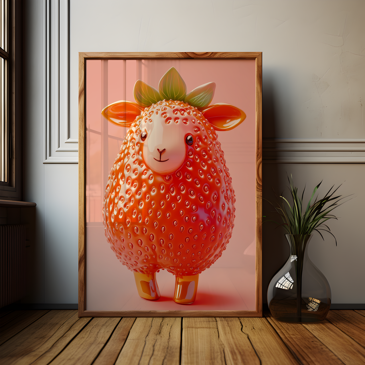 Giuseppe Acrimboldo Inspired Strawberry Sheep Poster