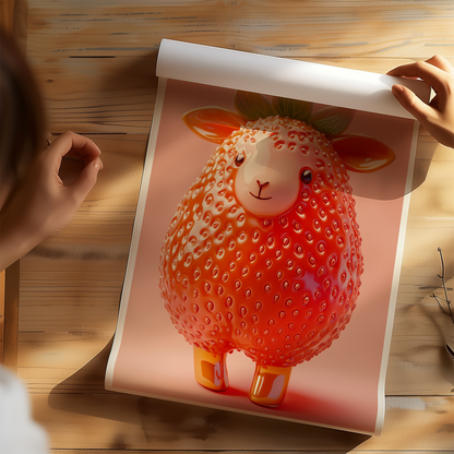 Giuseppe Acrimboldo Inspired Strawberry Sheep Poster