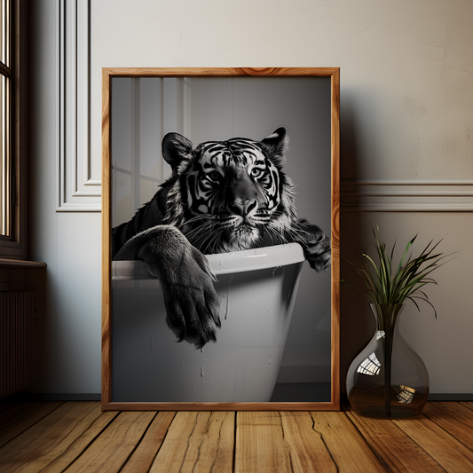 Tiger in the Bath Poster