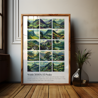 Welsh 3000's 15 Peaks Challenge Poster