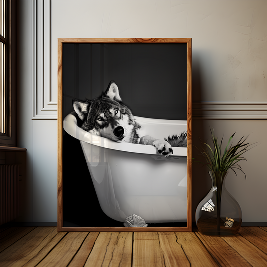 Wolf in the Bath Poster