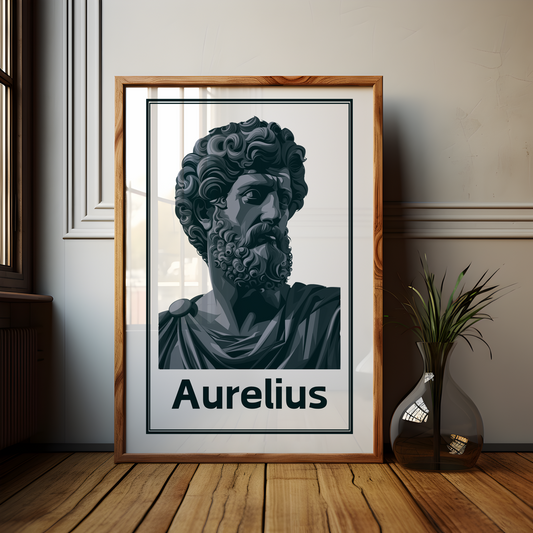 Monochrome Marcus Aurelius Stoic Art Poster