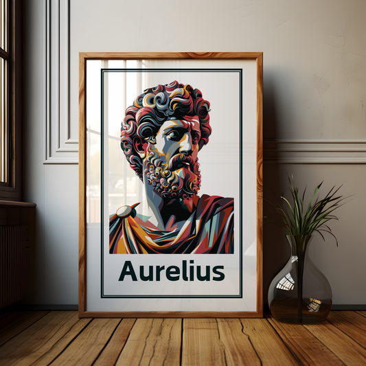 Colourful Marcus Aurelius Stoic Art Poster