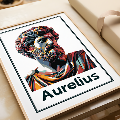 Colourful Marcus Aurelius Stoic Art Poster