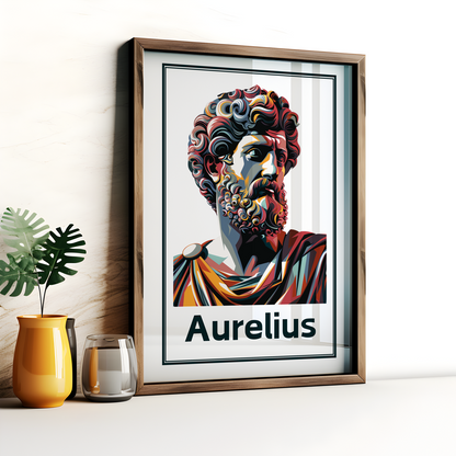 Colourful Marcus Aurelius Stoic Art Poster