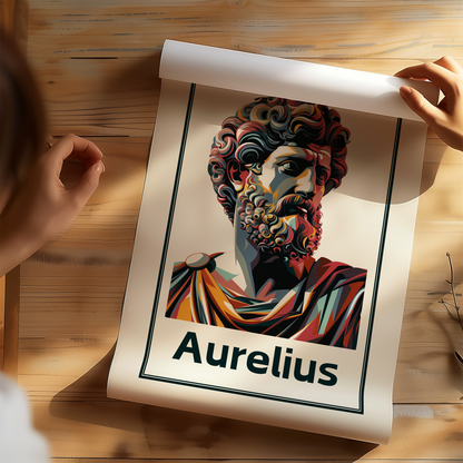 Colourful Marcus Aurelius Stoic Art Poster