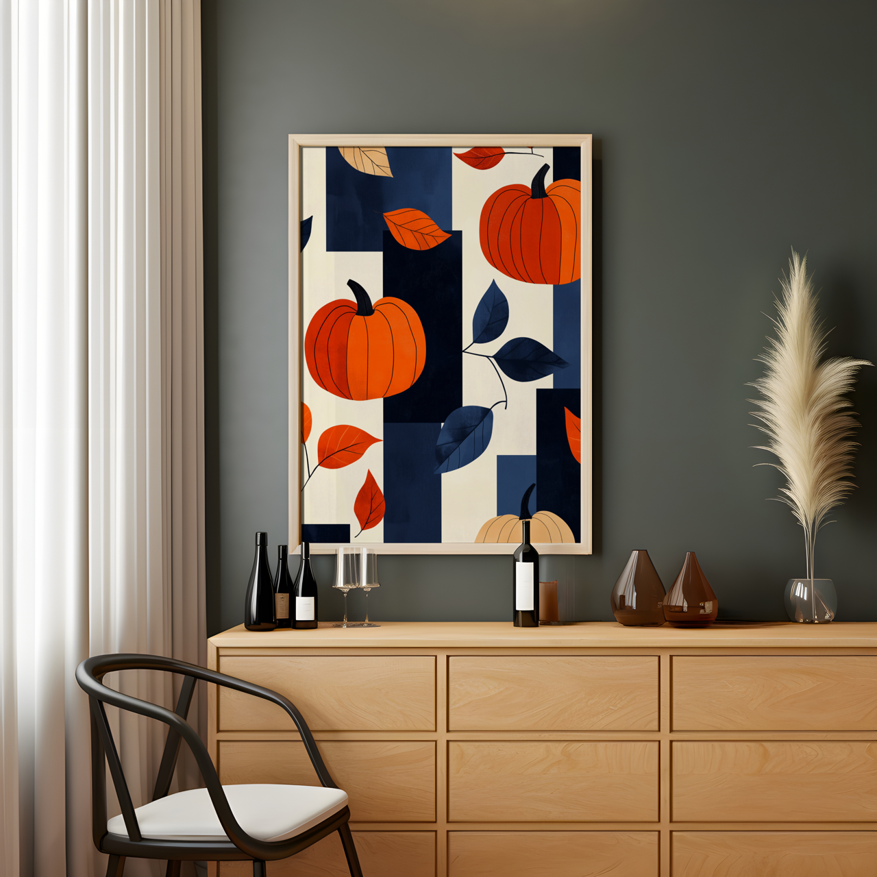 Simple Abstract Art Pumpkin Poster