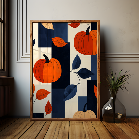 Simple Abstract Art Pumpkin Poster