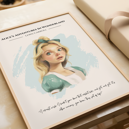 Alice in Wonderland Quote Children's Nursery Poster