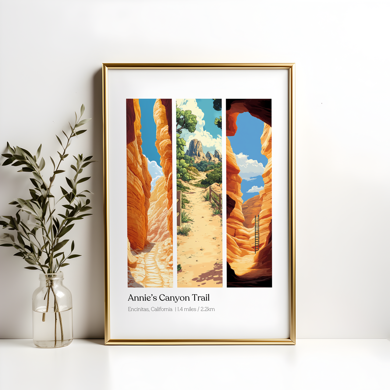 Annies Canyon Trail Encinitas California Poster