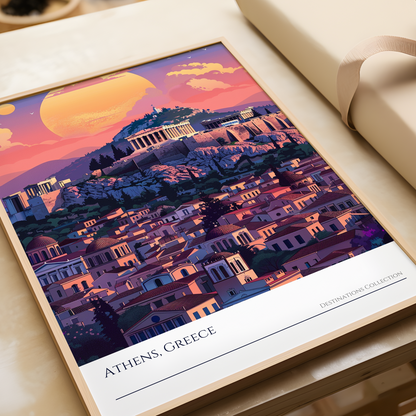 Athens Sunset Poster