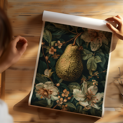 William Morris Style Avocado Lover Poster