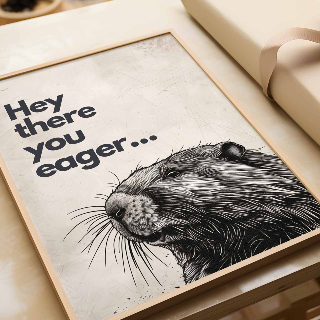 Hey There You Eager...  Quirky Beaver Poster