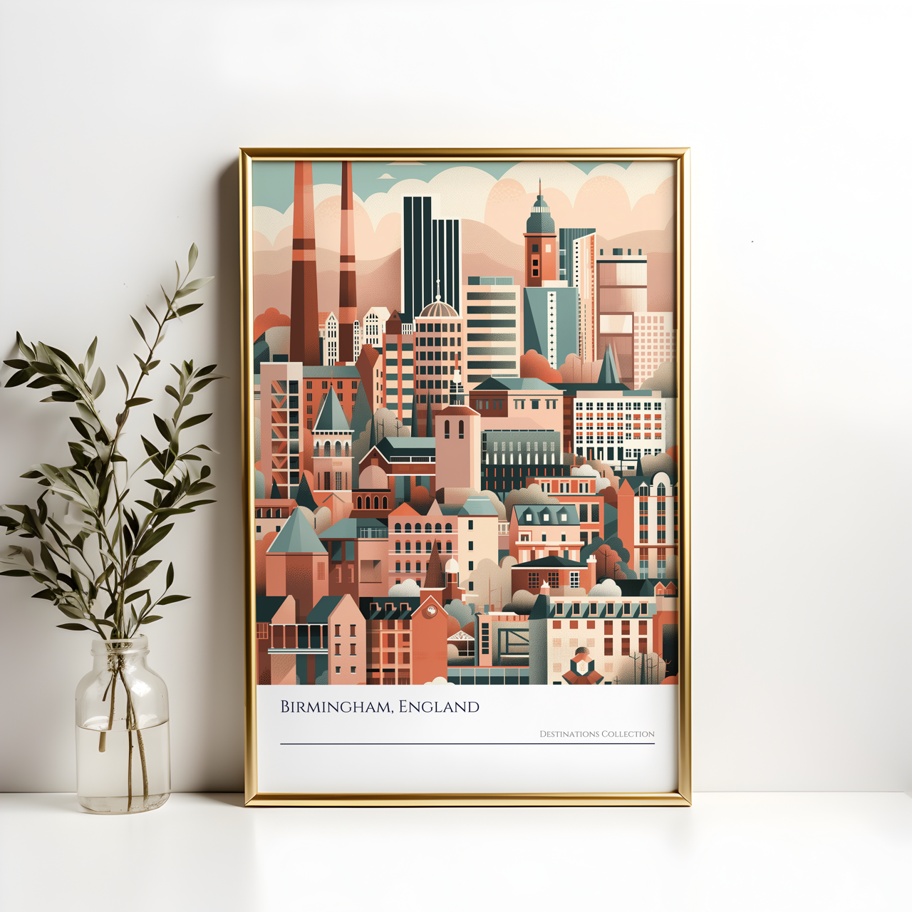 Birmingham Cityscape Poster