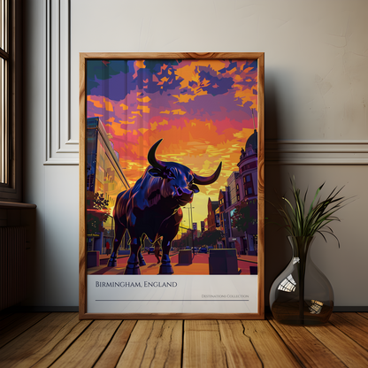 Birmingham Bull Sunset Poster