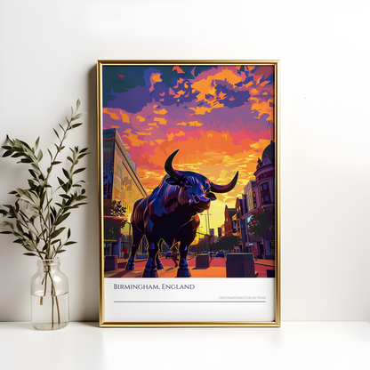 Birmingham Bull Sunset Poster