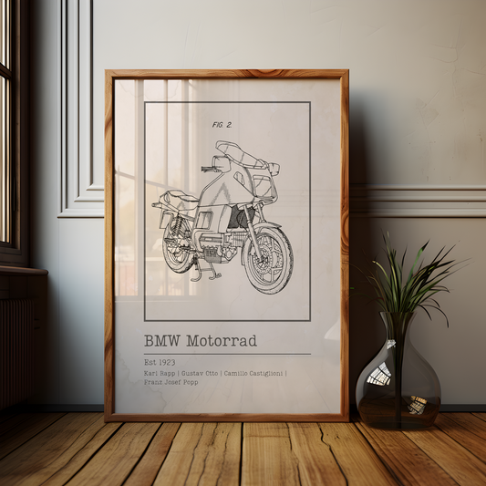 Vintage BMW Blueprint Poster