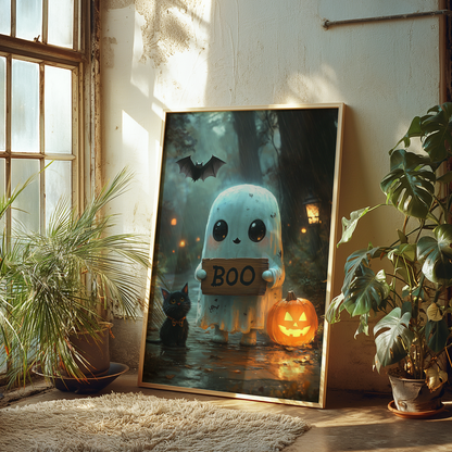 Cute Ghost Halloween Poster