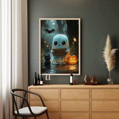 Cute Ghost Halloween Poster