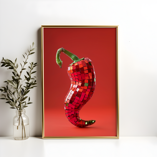 Disco Chilli Pepper Poster