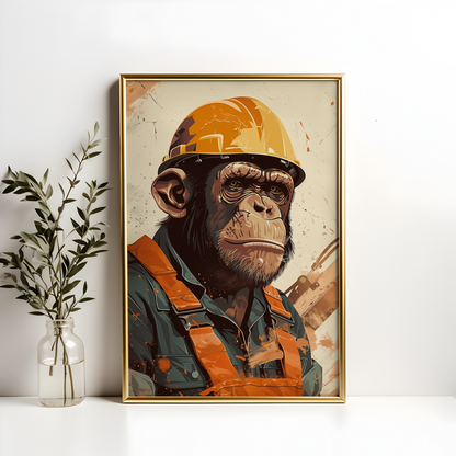 Construction Chimp Poster