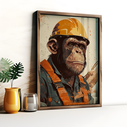 Construction Chimp Poster