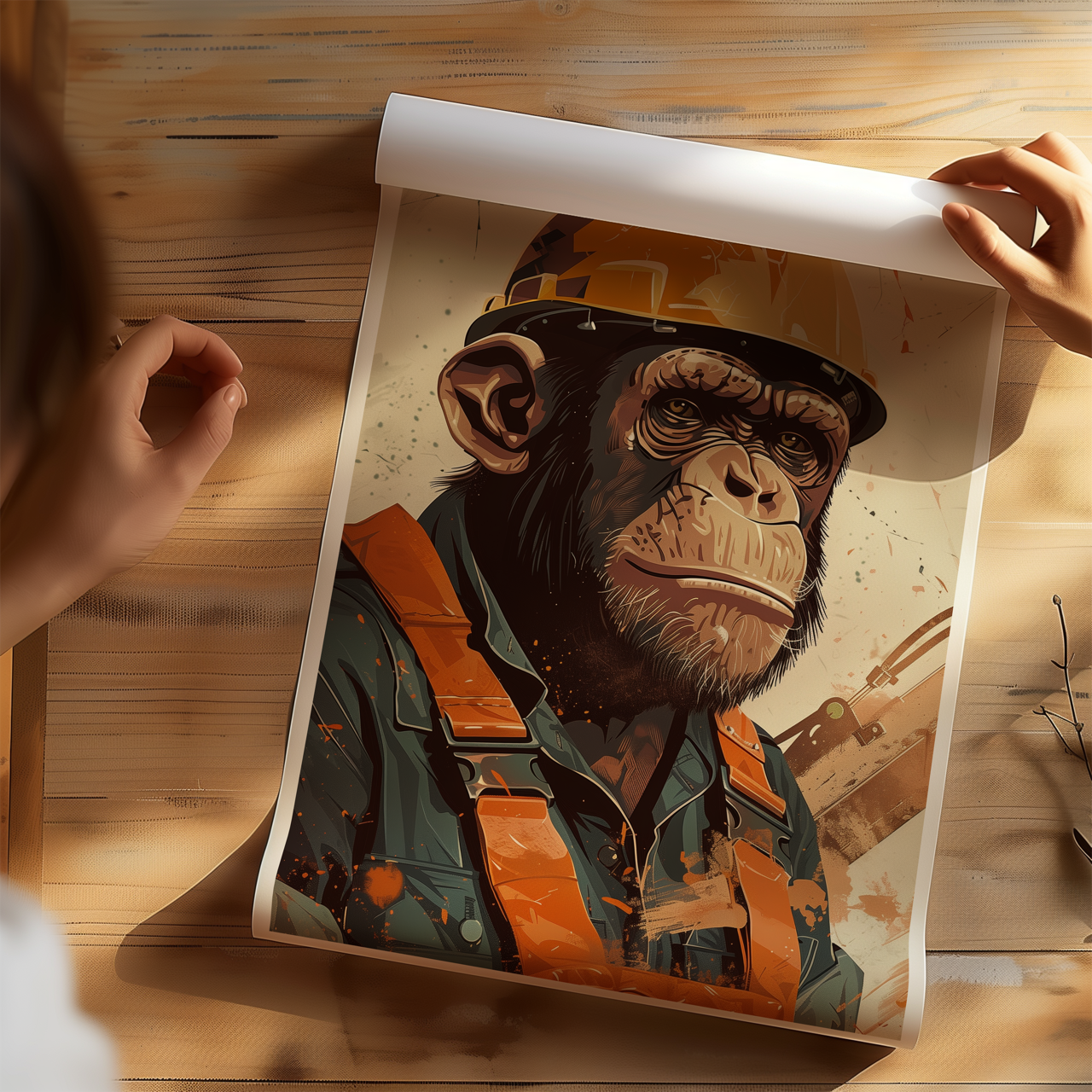 Construction Chimp Poster