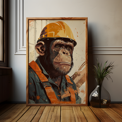 Construction Chimp Poster